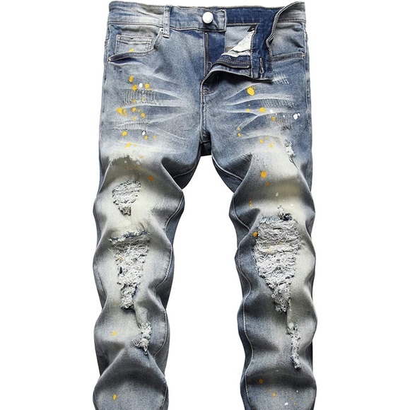 Other - New Mens Ripped and Patched Skinny Jeans Multiple Sizes